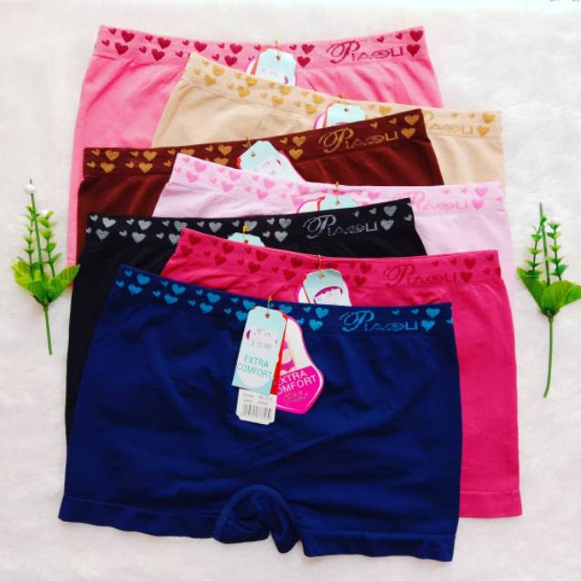 Boxer Wanita Halus Rajut Muat Besar / CD Boxer Jumbo Celana Dalam Wanita Jumbo Fit XXL Short 2in1
