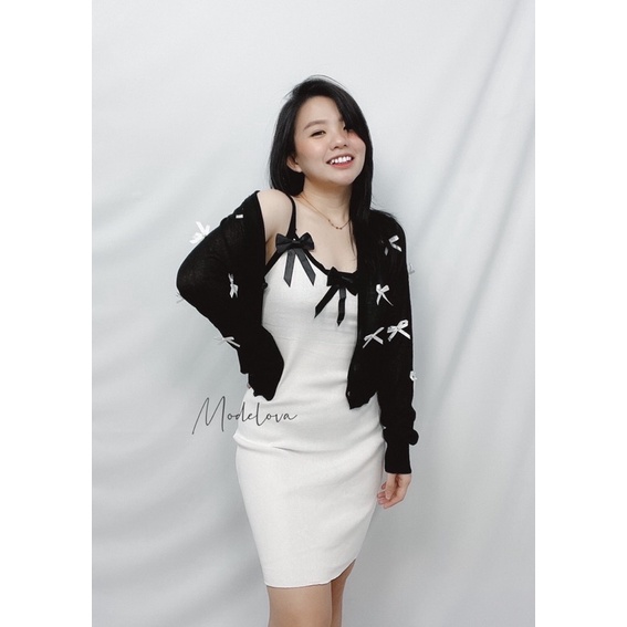 MDLV ~ J063 Birginia Knit Set Knit Dress + Knit Cardigan Knit Set Korea Fashion Import