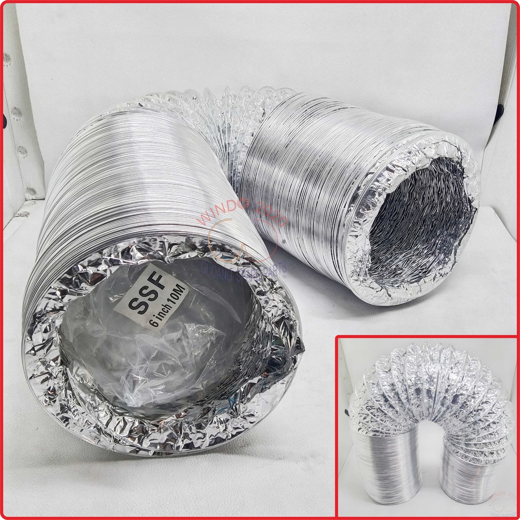 TERMURAH FLEXIBLE DUCTING PER DUS (10METER) 4&quot; - 6&quot; - 8&quot; - 10&quot; inch PIPA CEROBONG ALUMUNIUM