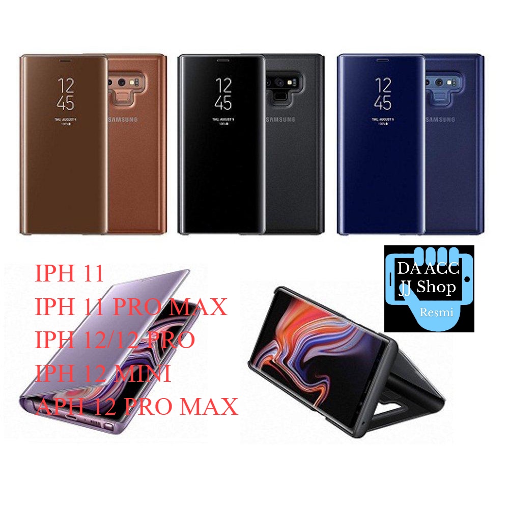 IPHONE 11 11 PRO MAX 12 PRO 12 MINI 12 PRO MAX Flip Cover Mirror Standing Case Smart View mirror