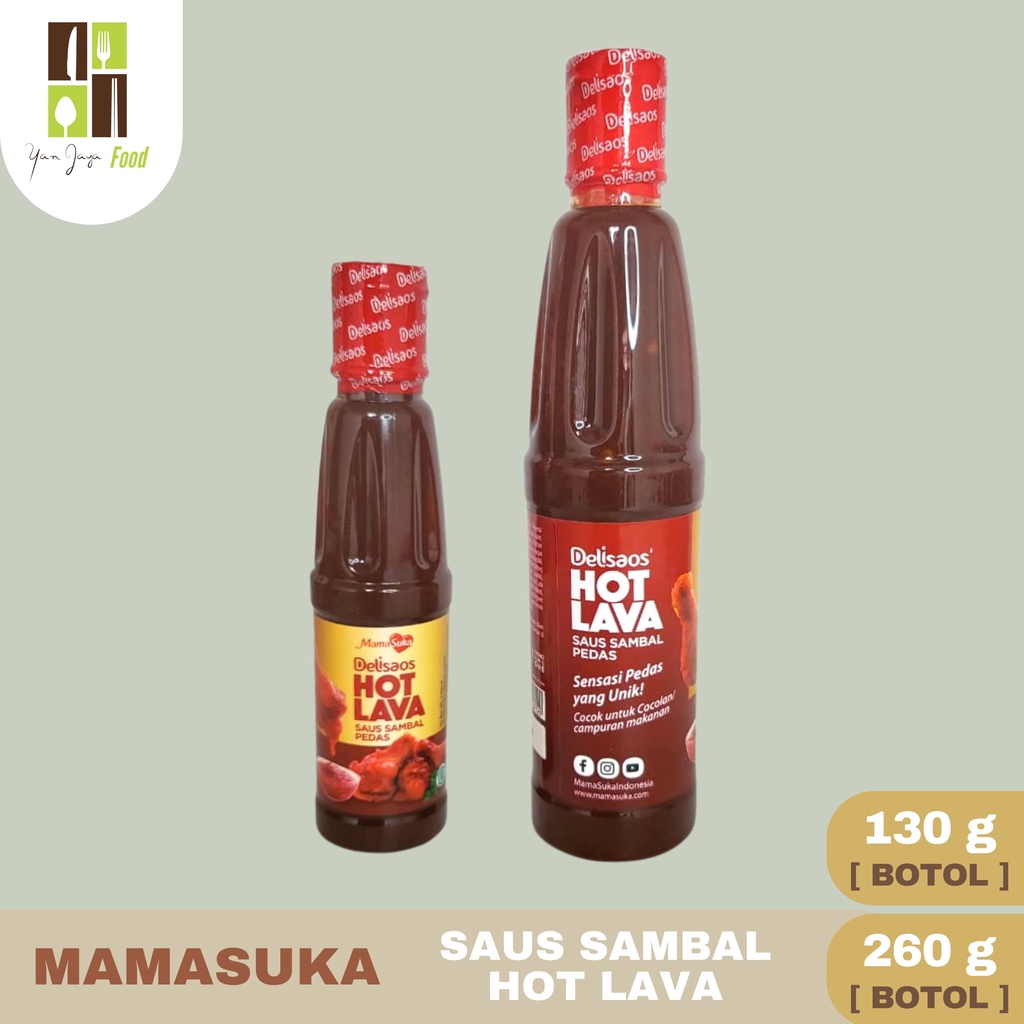 Mamasuka Saus Sambal Pedas Delisaos Hot Lava [1Kg/320g/130g/Sachet]