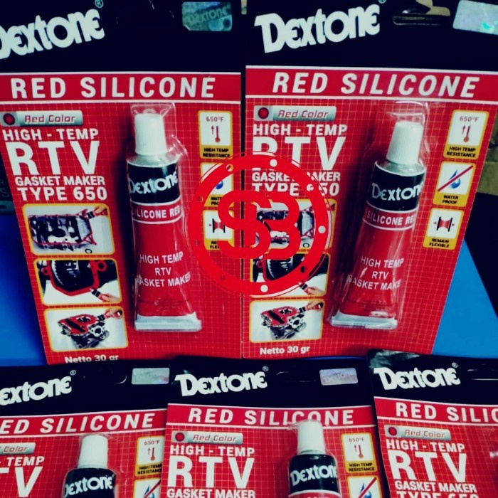 LEM Dextone red silicone 30gr lem gasket merah / silicon red