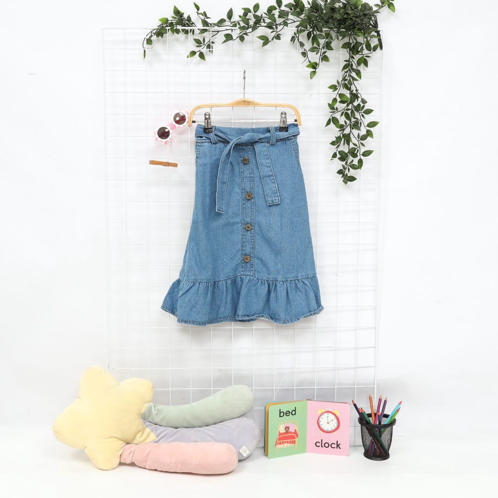 ROK ANAK PEREMPUAN/ROK ANAK/ROK JEANS ANAK/ROK PANJANG ANAK/ROK MILO JEANS/ROK PANJANG JEANS/ROK JEA