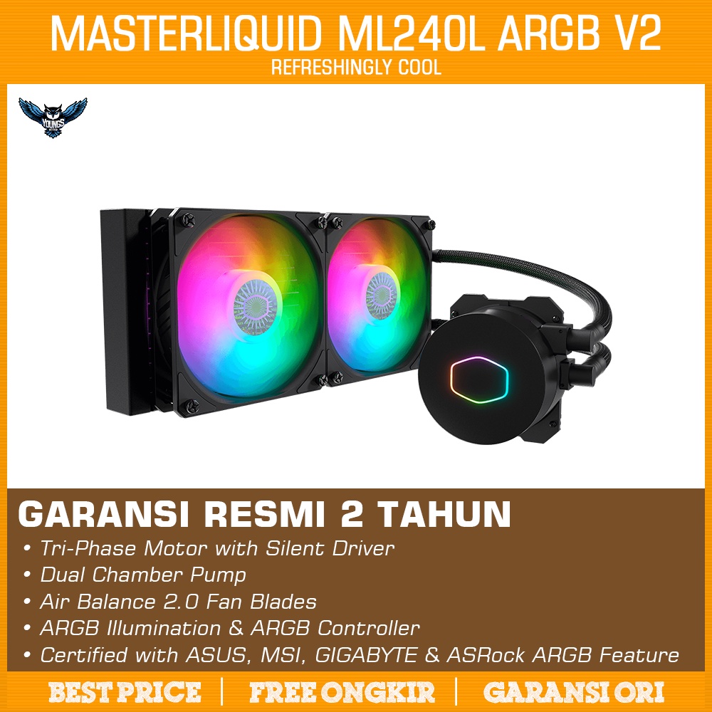 Cooler Master MASTERLIQUID ML240L ARGB V2 BLACK - Liquid CPU Cooler