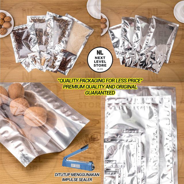 Aluminium Foil Pouch 11x16cm Flat Bag Clear Plastic Kemasan Premium