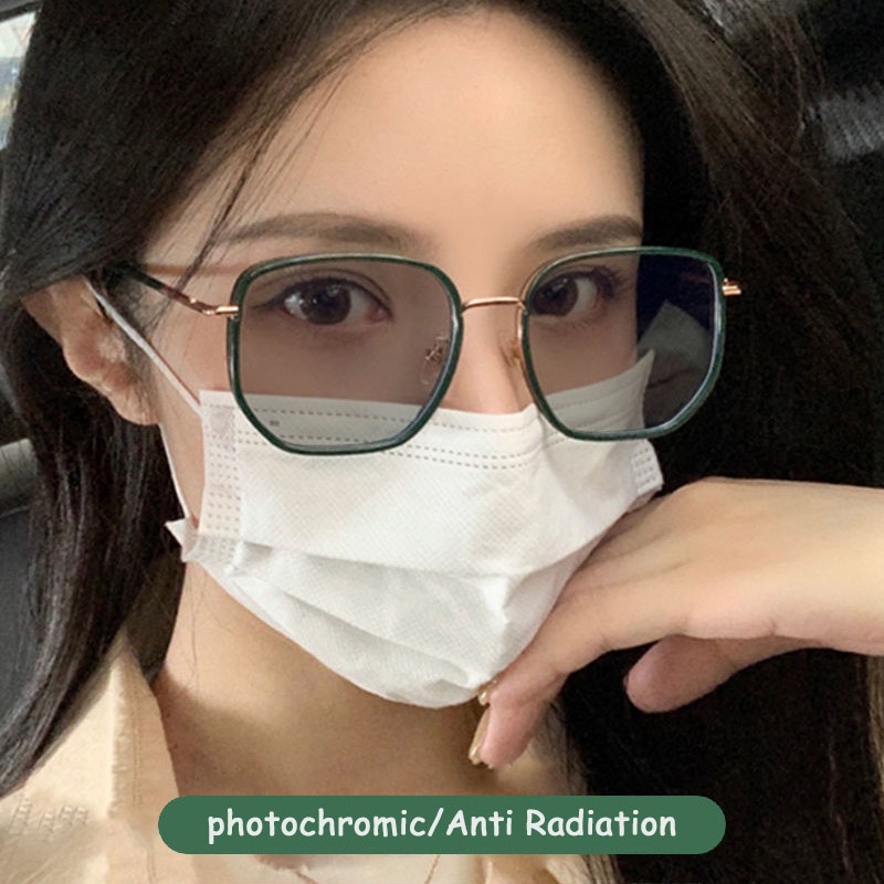 Kacamata Photochromic Anti Radiasi Aneka Warna Gaya Vintage Untuk Pria Dan Wanita