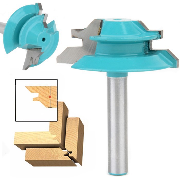 Mata Profil Tenon Router Bit 45 Derajat Trimmer Woodworking 38mm MPM18