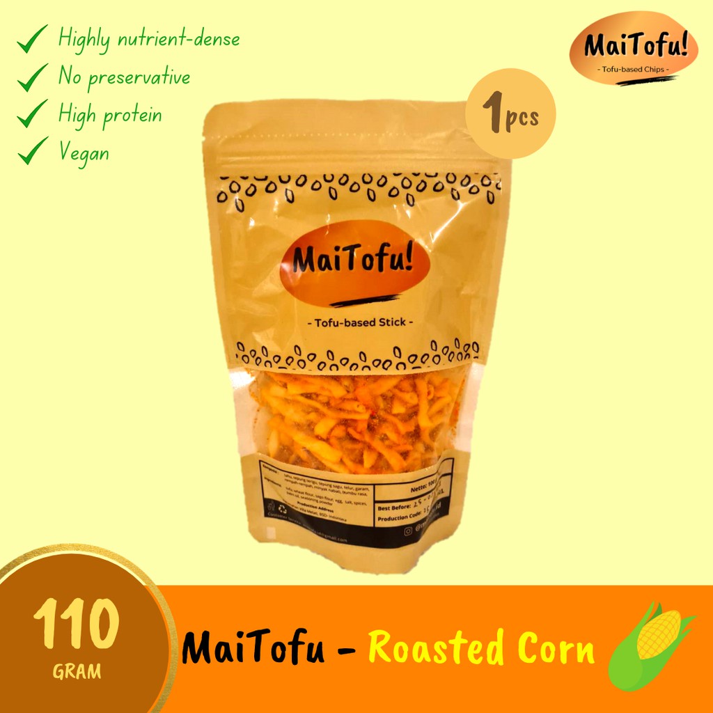 

Stick Tahu MaiTofu 110g - Rasa Roasted Corn | Cemilan Nagih Crispy