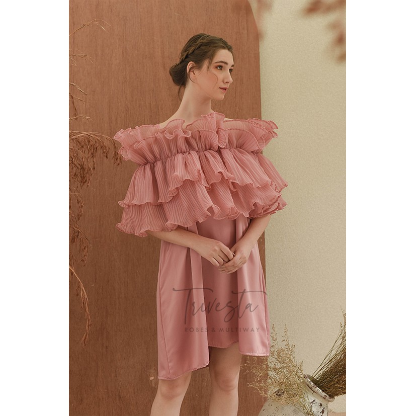 PLEATED RUFFLE ONLY / Penutup Dada / Kemben / Cape untuk Model MUA