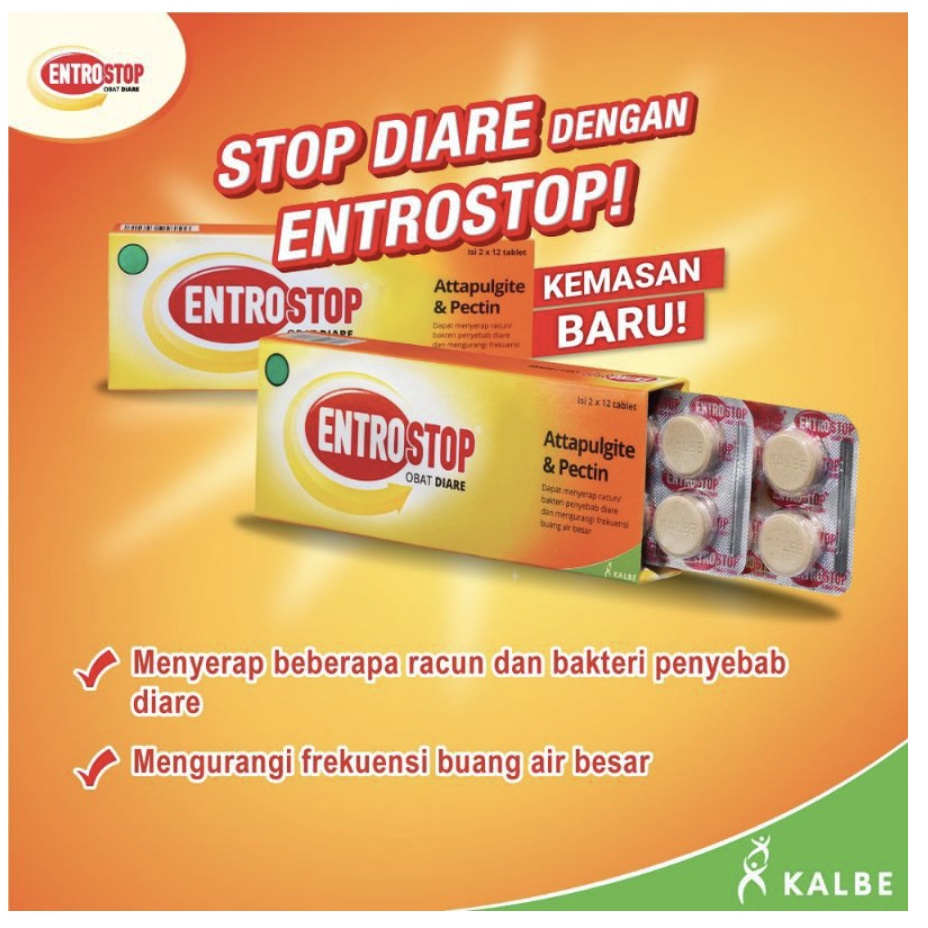 Entrostop Box isi 20 Tablet Obat Diare Mencret Gangguan Pencernaan