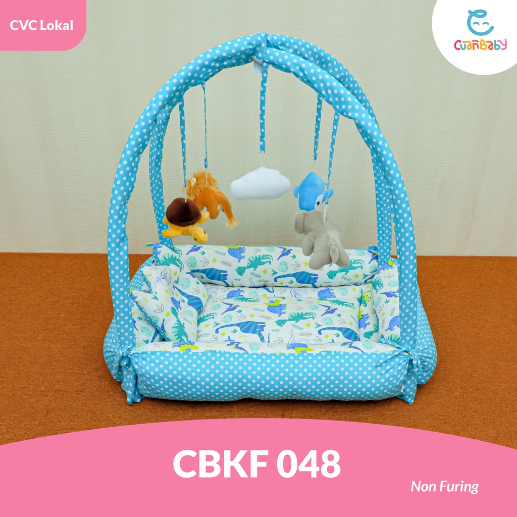 Kasur Bayi Playfun Kelambu Motif Dino Time White X Polka Tosca Perlengkapan Tidur Bayi CBKF ONLY NON