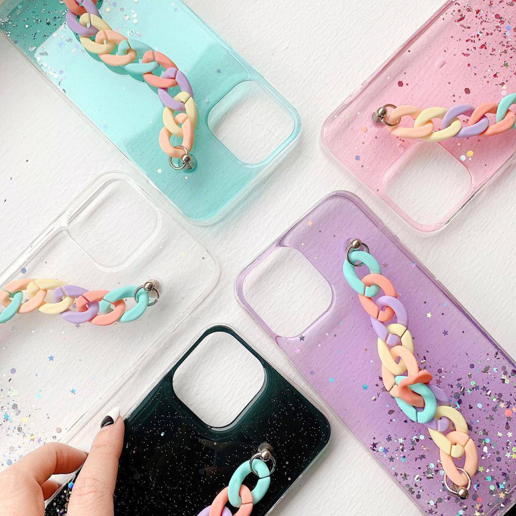 Samsung A22 A32 F6 M62 M02 A12 A02S A01 CORE  Termurah Terbaru Case Sky Foil Bracelet Softcase Gantu