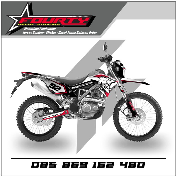 DECAL KLX BF MERAH HITAMA