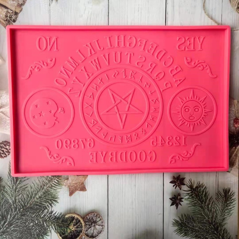 SIY  Oujia Board Planchette Divination Large Tray Resin Silicone Molds Agate Tray Serving Board Fruit Tray Resin Molds Crafts