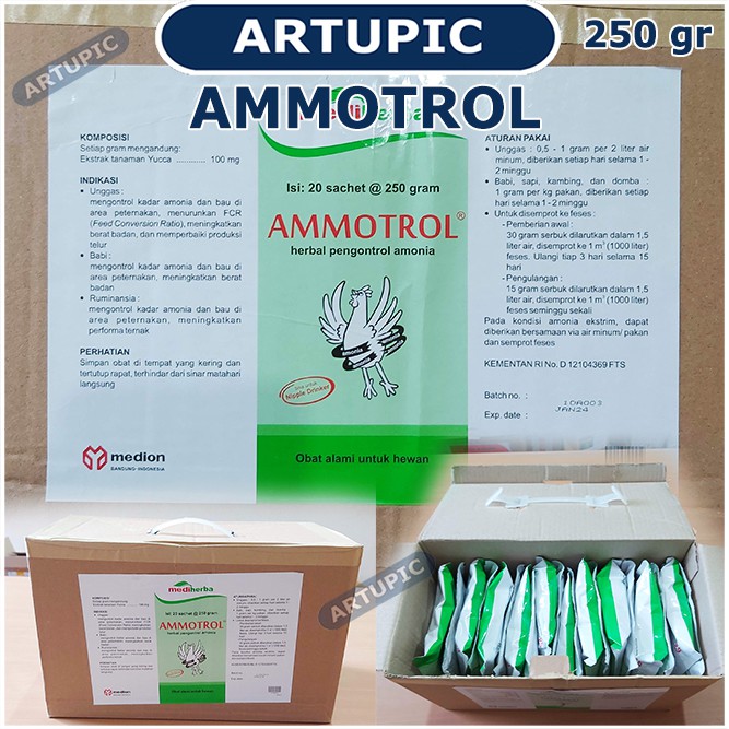 Ammotrol 250 gram Penghilang Bau Kotoran Fases Ayam Unggas Sapi Babi Herbal Pengontrol Amonia