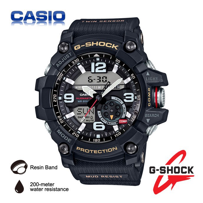 Original Casio G Shock Mudmaster GG-1000-1A Black Analog-Digital Timepieces GG1000