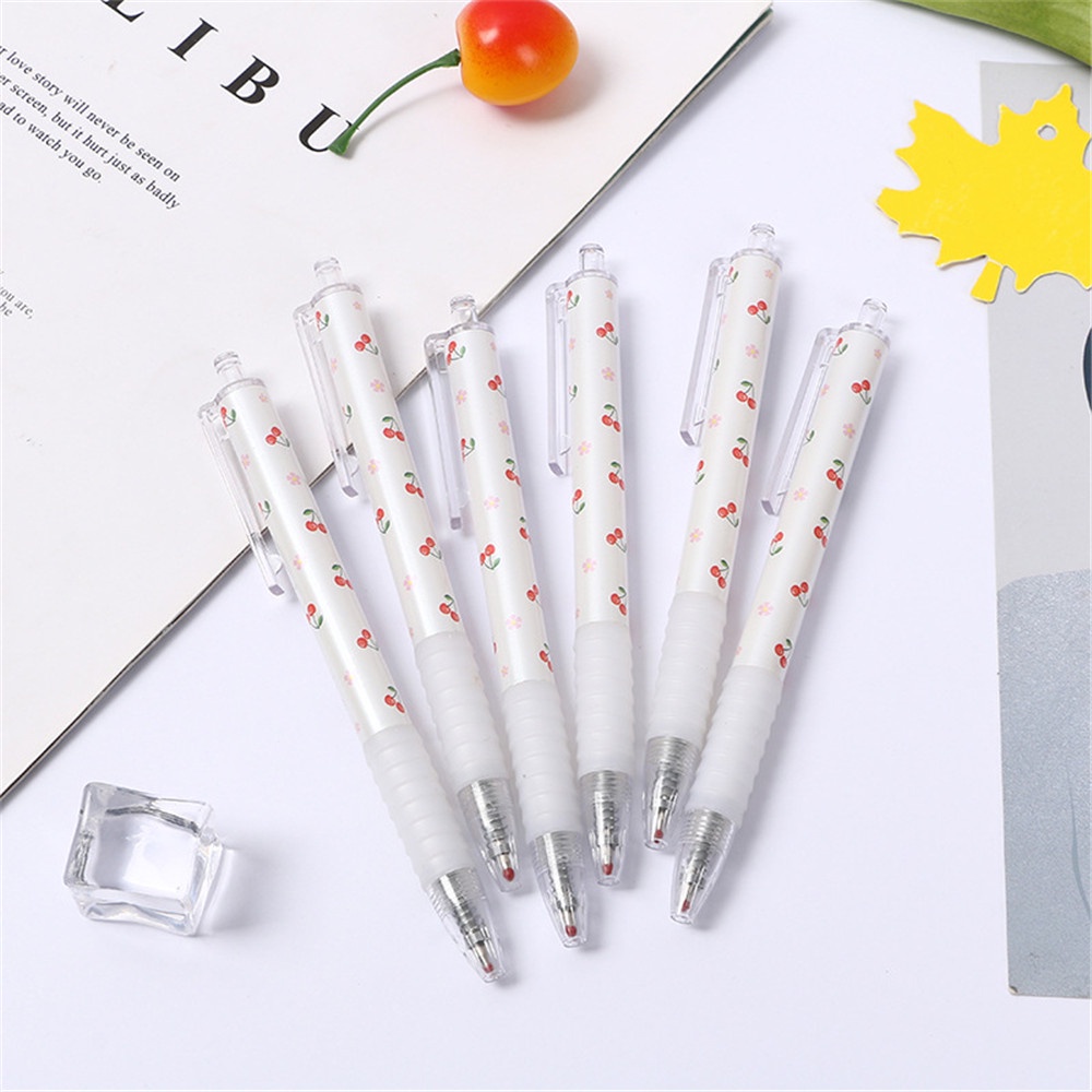 【COD Tangding】3pcs/set Creative Fruit Neutral Pressure Pen Student Stationery Cherry Pen Office Supplies Signature Pen