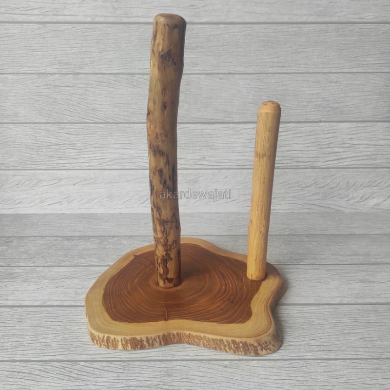 Tempat Tisu Gulung/Roll Alami Kayu jati