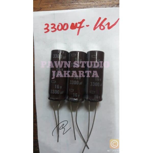 kapasitor capacitor elco 3300uf 16V / 3300 uf 16 V / 3300 16v