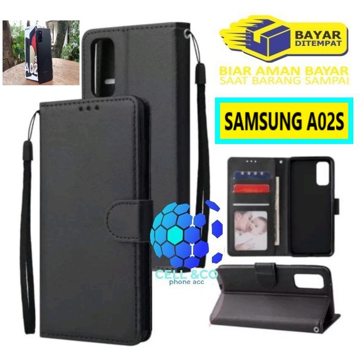 Flip cover SAMSUNG A02S Flip case buka tutup kesing hp casing flip case Premium Leather Wallet