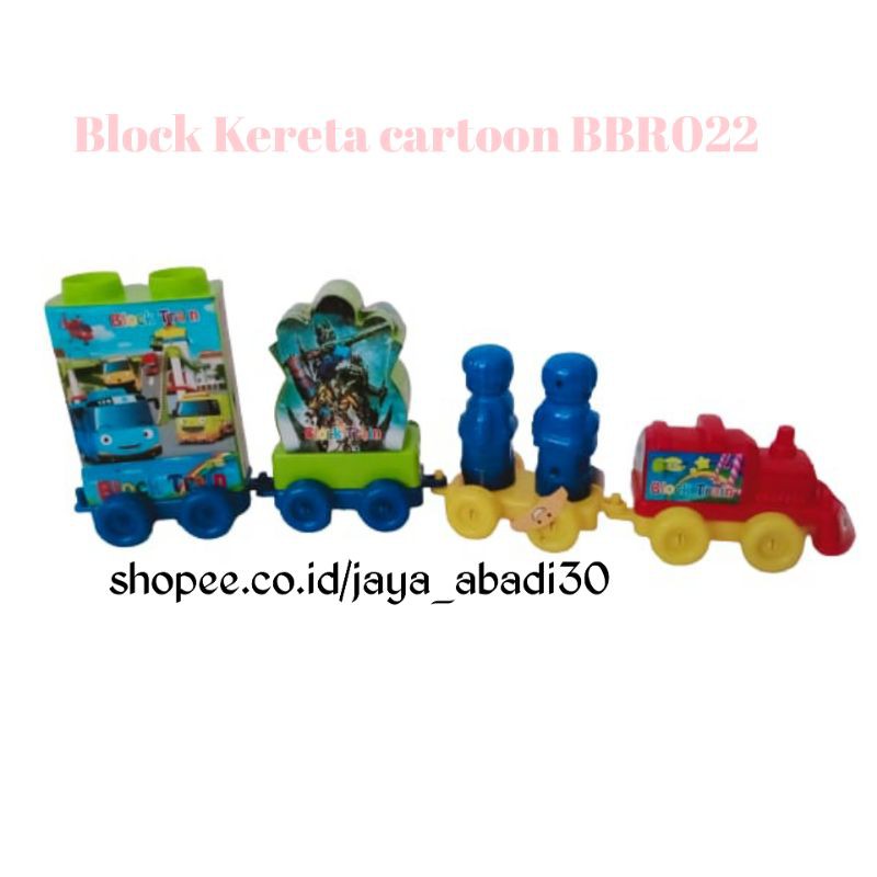MAINAN BLOCK KERETA BBR022 / TRAIN BLOCK CARTOON