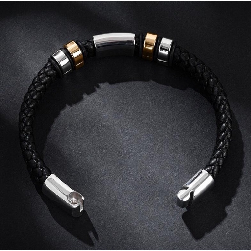 【COD】Gelang Bentuk Bangunan Bahan Kulit Stainless Steel Gaya Klasik Untuk Pria