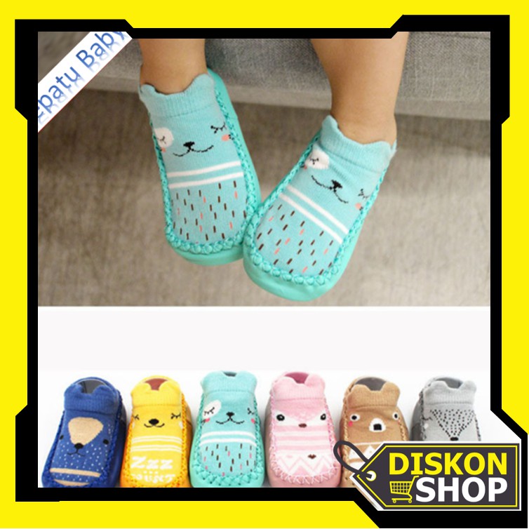 Diskon Shop - F382 Sepatu Anak Bayi / Kaos Kaki Anti Slip Bayi / Sepatu Prewalker Bayi