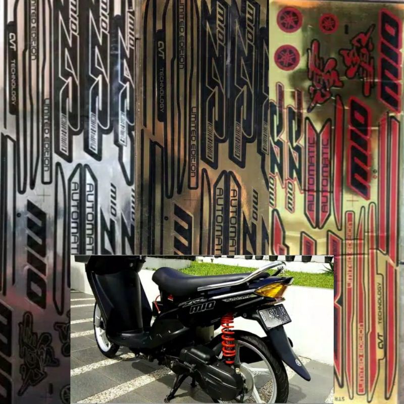 (Bisa COD) stiker striping Mio ZR stiker mio smile Lis variasi Yamaha Mio lama gold croum 2015 -2011