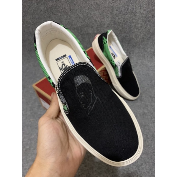 SEPATU V4ns Slip On Steadmen Fish Tuna Kualitas Premium / V4ns slip On OG Black white premium Original