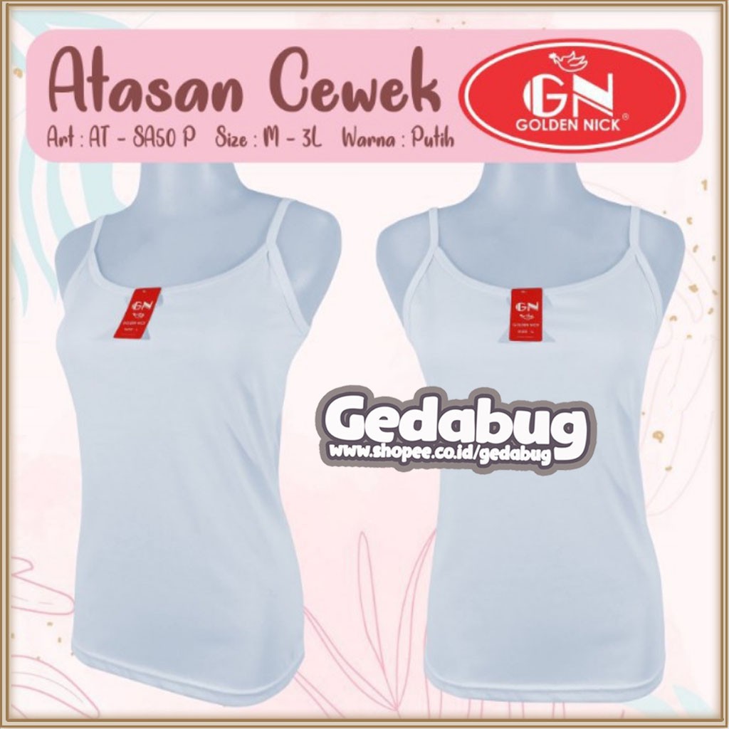 Tangtop Golden Nick SA 50 Tali Kecil | Atasan wanita dewasa polos | Gedabug