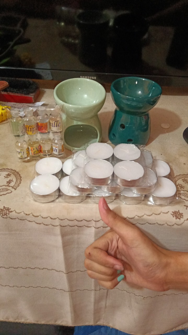 Paket 2 Tungku Aromaterapi Bentuk Sedang Mangkuk Keramik Full Glasir