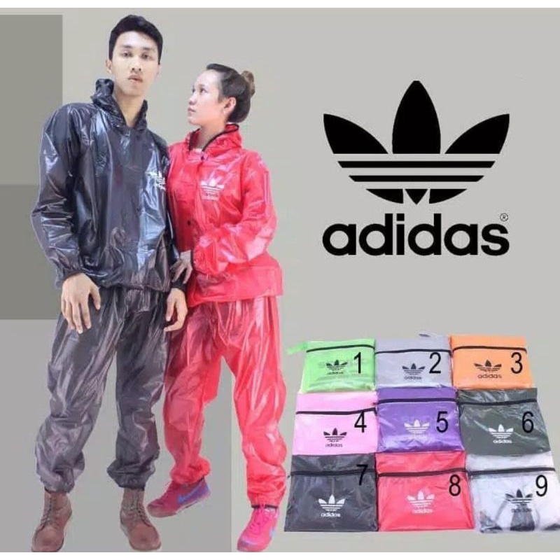 Jas Hujan merek Adidas pria & wanita / Mantol Hujan