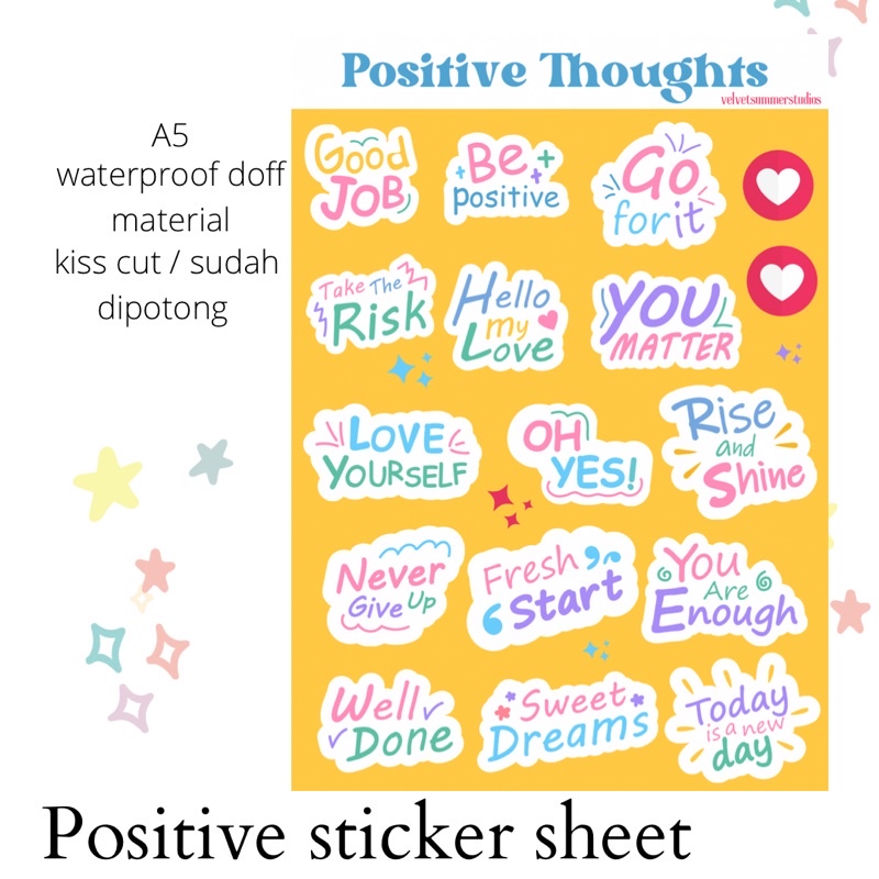 

Sticker Bujo bullet journal kiss cut positive velvetsummerstudios