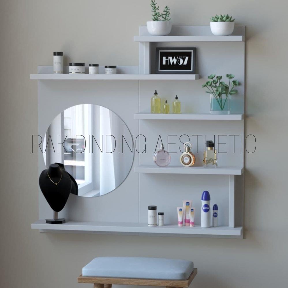 RAK MAKEUP GANTUNG / MEJA RIAS GANTUNG / RAK RIAS / MEJA RIAS DINDING / KACA RIAS DINDING CANTIK TER