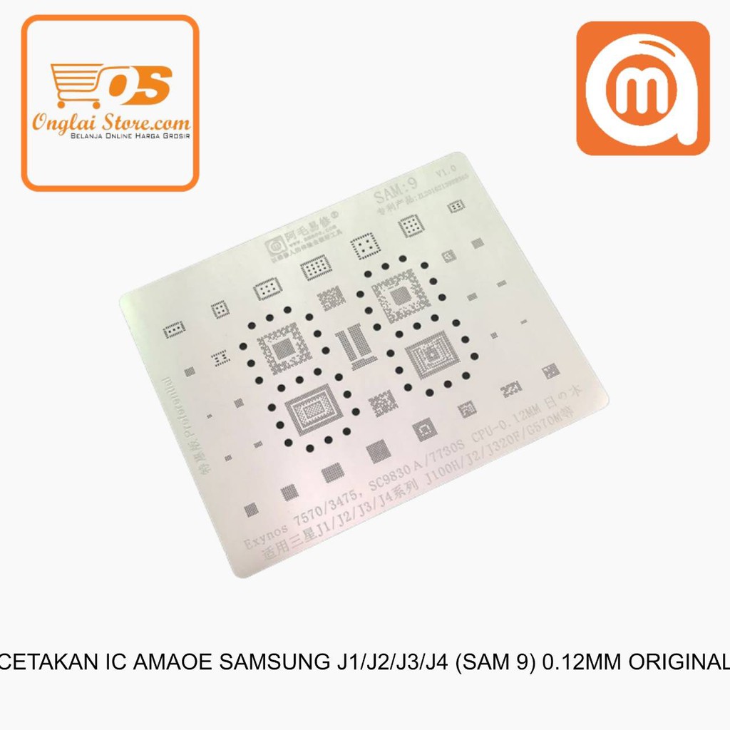 CETAKAN IC AMAOE SAM:9 Exynos 7570/3475, SC9830A/7730S CPU -0.12MM BAHAN JEPANG ORIGINAL