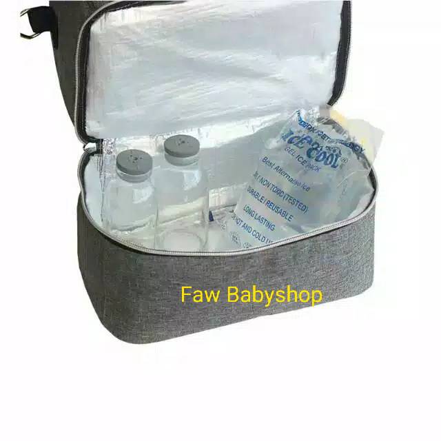 BABY 2 GO Cooler Bag Asi Besar Thermal FREE ICE GEL B2T3114 / Cooler Bag Denim Baby 2 Go B2T3114