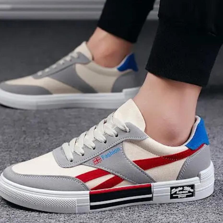 (BOOMING) Sepatu Sneakers Pria Original  WARM ZONE CAD 553 Bahan karet injeck dan kain kanvas bahan 