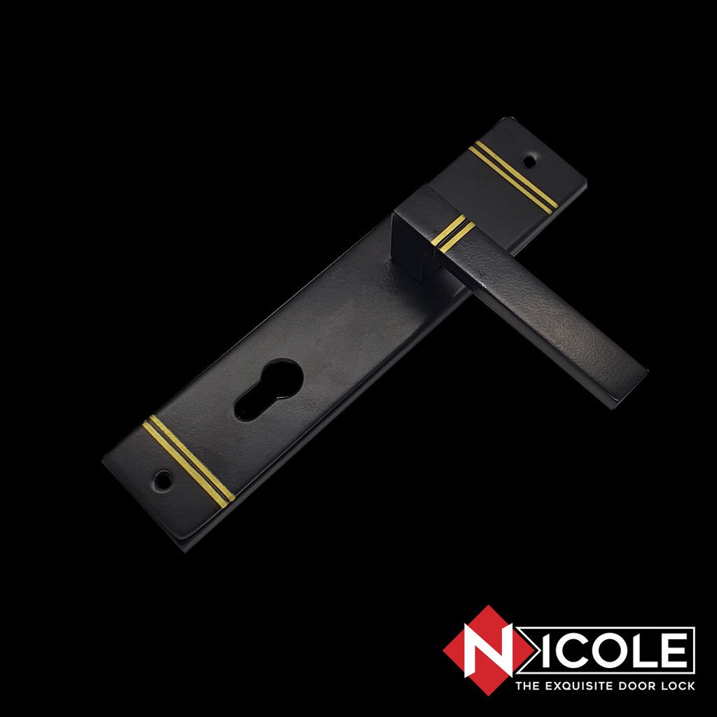 Gagang Pintu Set Kayu Hitam / Handle Black Series Set Nicole