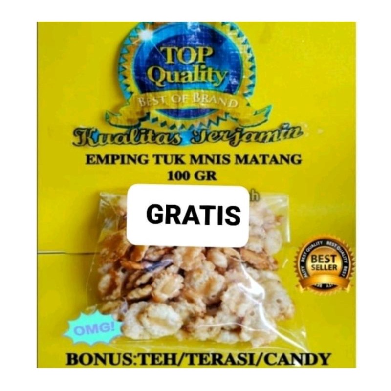 

@100GR EMPING TUK MANIS MATANG KHAS CIREBON BONUS TEH/ TERASI/ CANDY