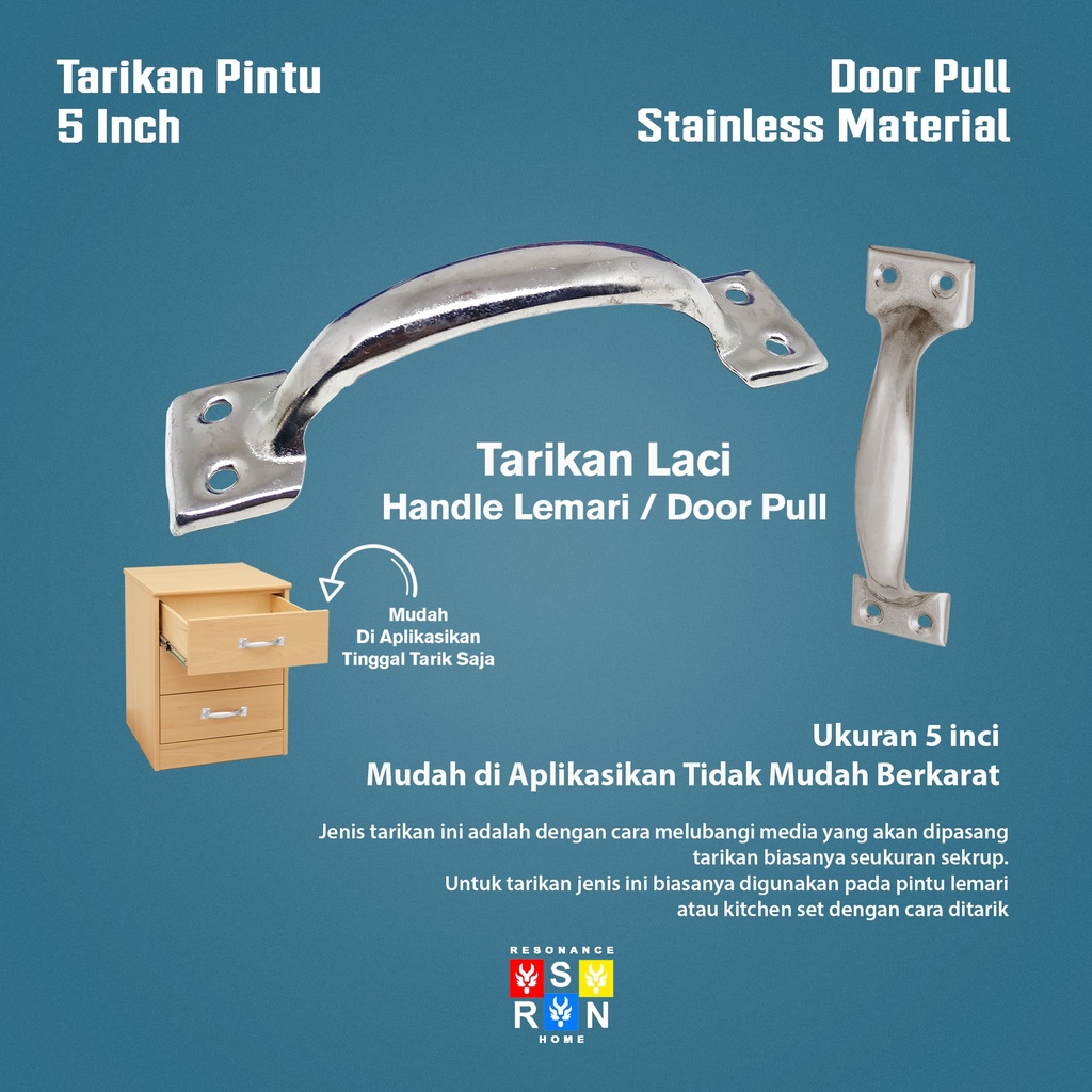 Tarikan Laci 5&quot; (2pcs) / Handle Lemari Resonance Home