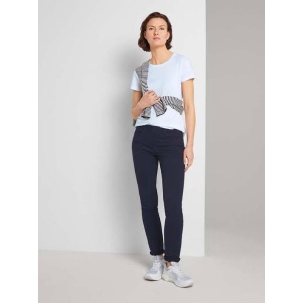 Pants Chino jeans Tom Tailor alexa Fit slim Navy celana panjang branded wanita
