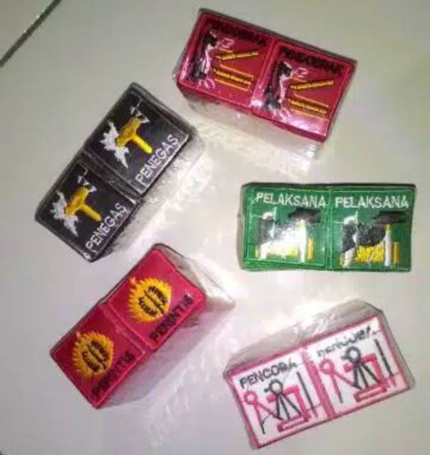 100 biji badge sangga - bet sangga bordir - sangga perintis - pencoba - pendobrak - pelaksana