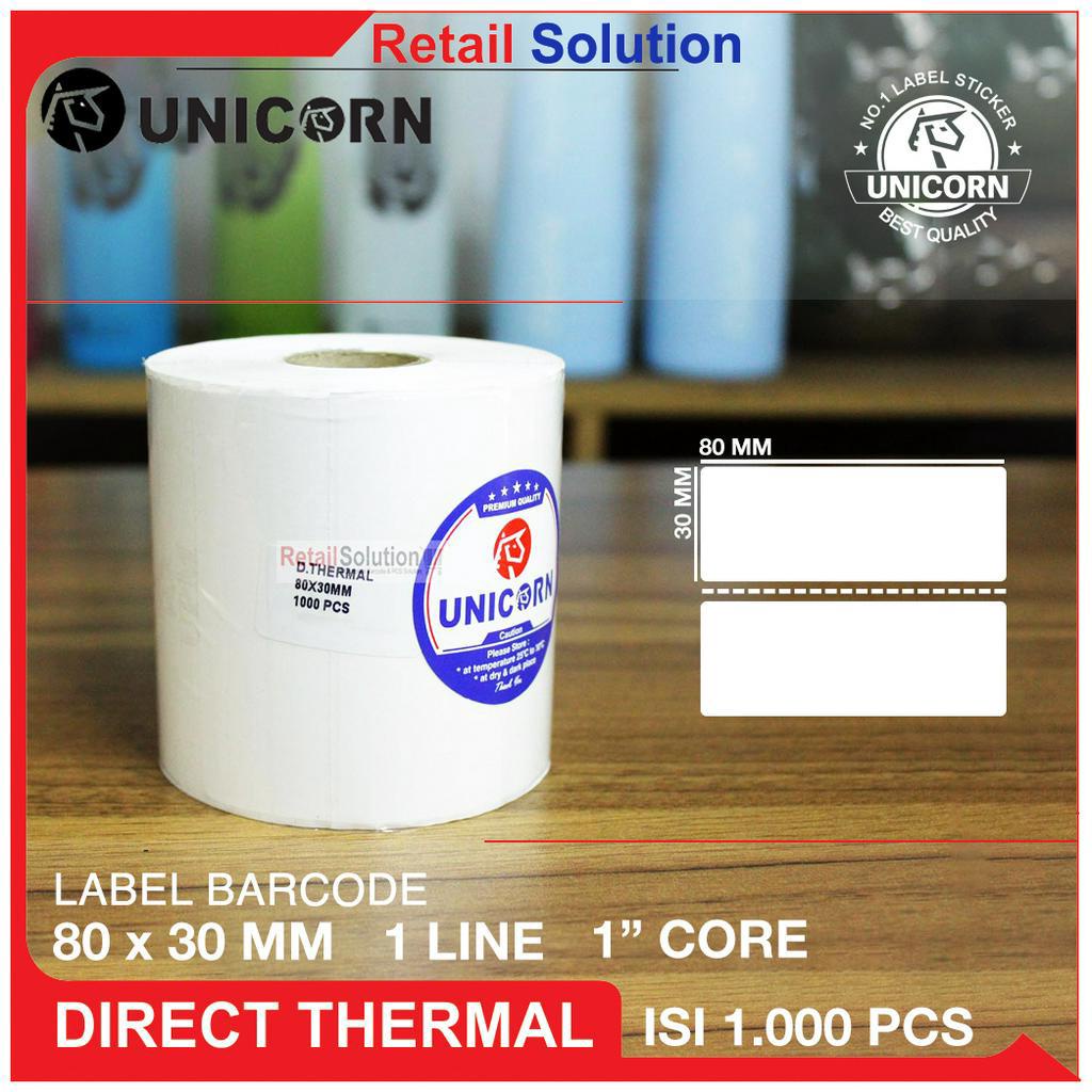 Stiker Label Thermal Barcode 80x30 mm / 80x30mm / 80 x 30 mm / 8x3 cm