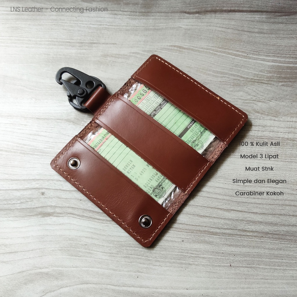 Dompet Stnk Kunci Motor Mobil Kulit Asli 3 Lipat - WSGK070