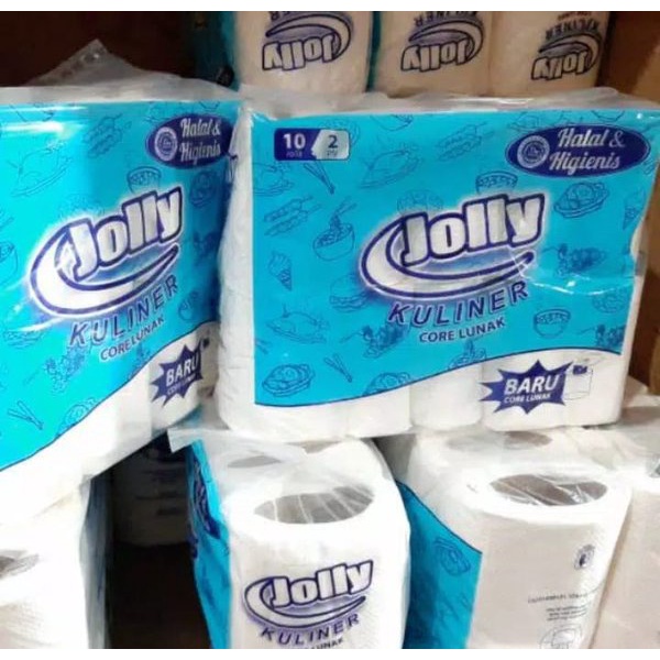 Tissue Gulung Jolly Core Lunak Tisu Dapur Tisue Kamar Mandi 10 Roll