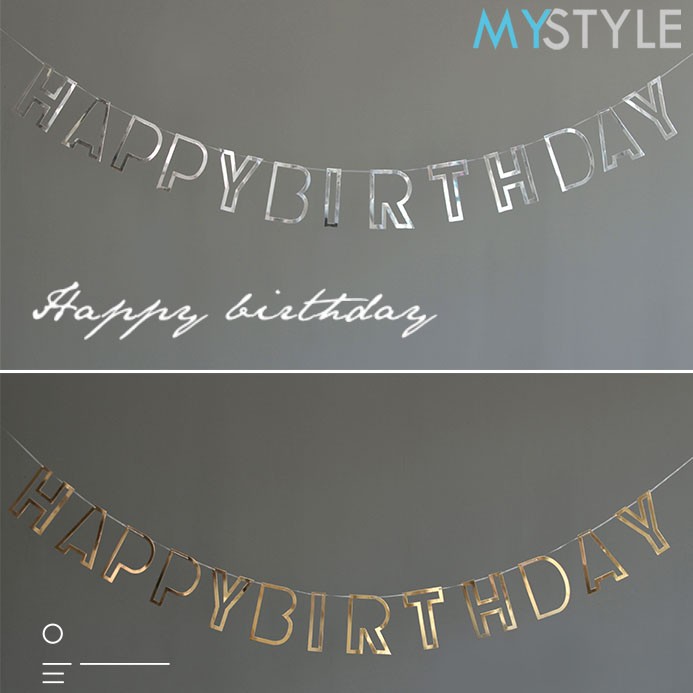 BANNER ULANG TAHUN FRAME BOLONG GOLD SILVER BANNER HAPPY BIRTHDAY MURAH