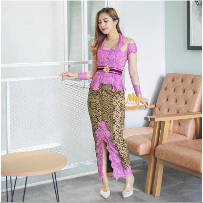 SET KEBAYA RANGRANG BALI TERLARIS ROK RENDA BALI