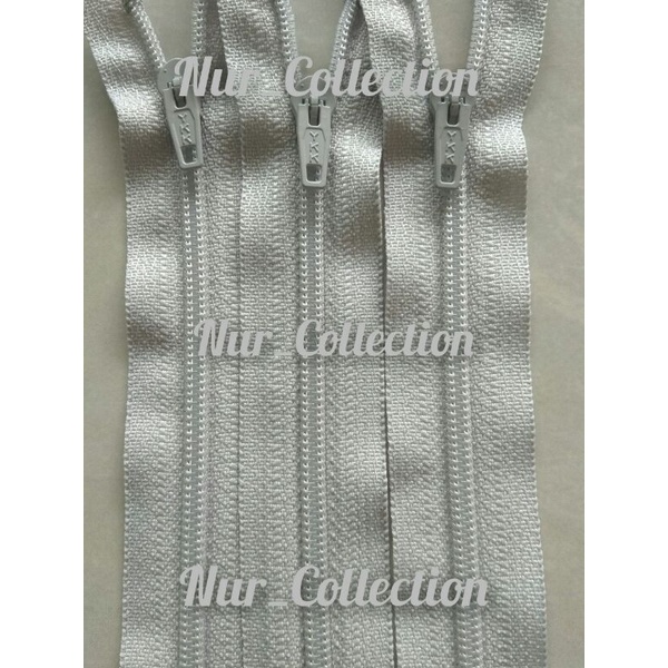 Resleting YKK 17 cm Abu Muda