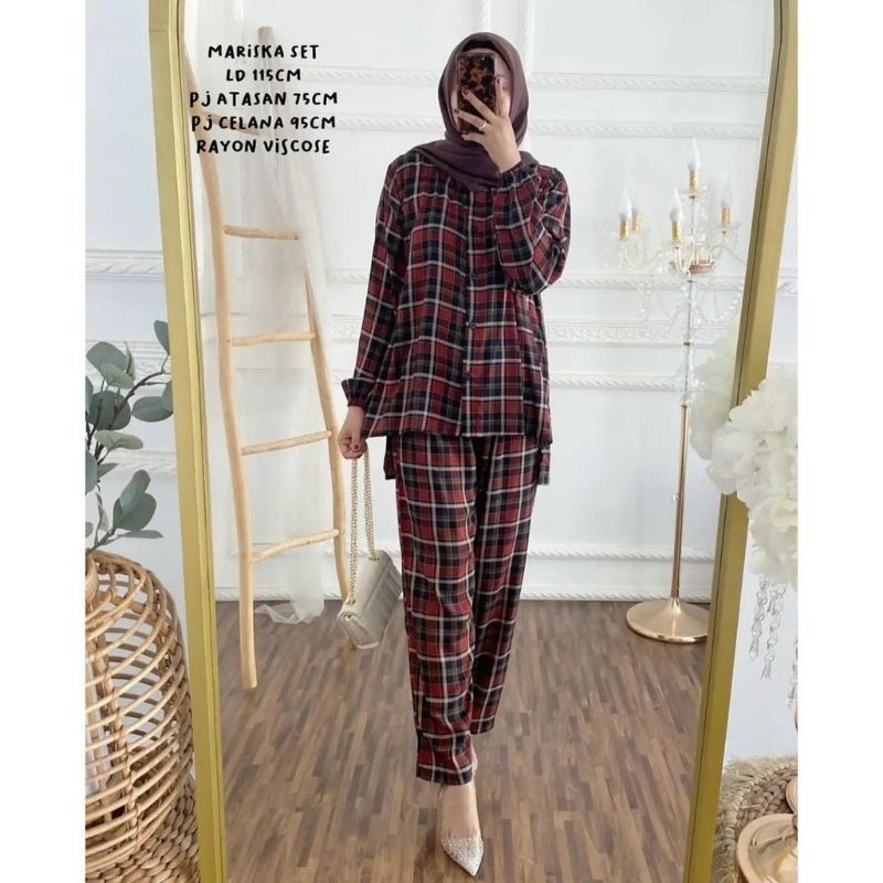 One Set Rayon Viscose Premium motif terbaru-Mariska set