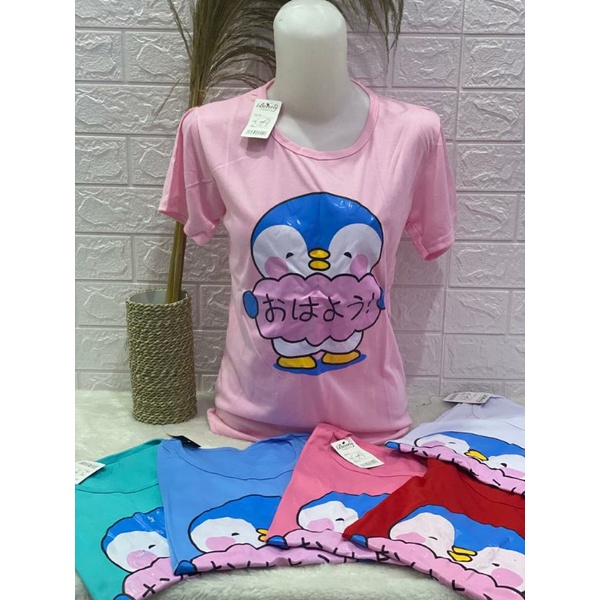 Kaos Katun Wanita Remaja ABG Lengan Pendek ALL SIZE Fit to L Bahan Cotton